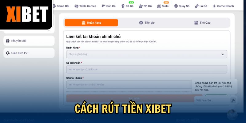 Cách rút tiền Xibet